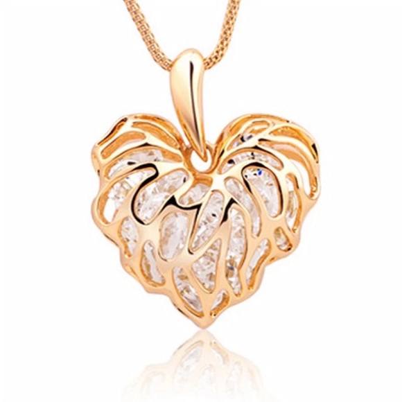 💙💎GRATEFUL💙MAKER💎💙 Jewelry - 💙💎💲FIRM➕BUNDLE➕4 DISCOUNT!💛LEAF HEART CAGED CZ